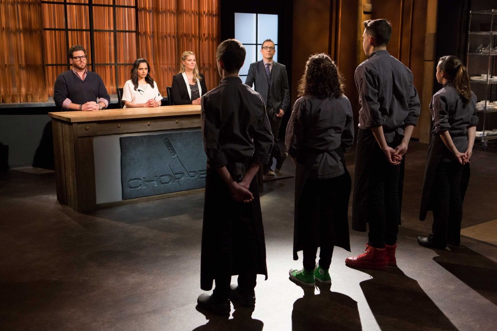Courtesy of The Food Network/Host Ted Allen and Judges Scott Conant, Maneet Chauhan and Amanda Freitag Meet the Teen Competitors on Food Network's Chopped Teen Tournament